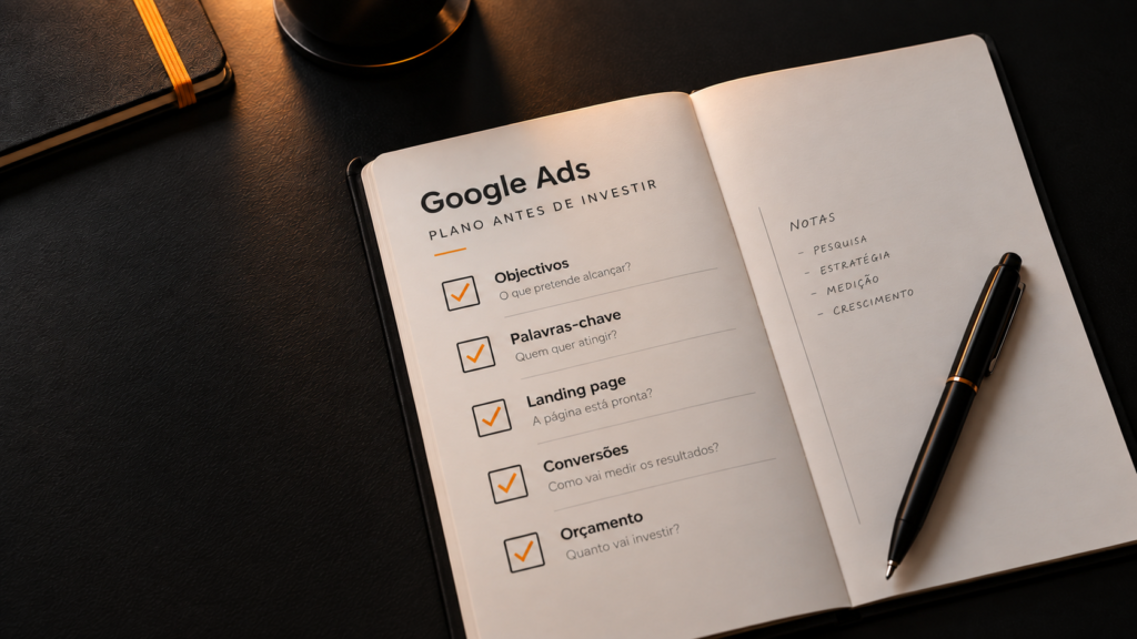 Planeamento de uma campanha Google Ads antes de investir