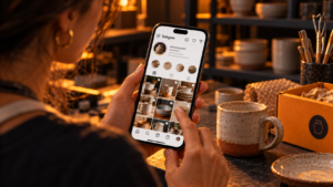 Redes sociais em 2026 — divulgação de produtos de uma pequena empresa no Instagram.